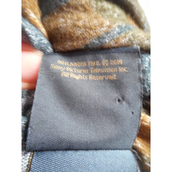 Torrid Sz 1 Outlander Tartan Plaid Faux Wrap Dress Green Grey Rayon Blend - Picture 7 of 7